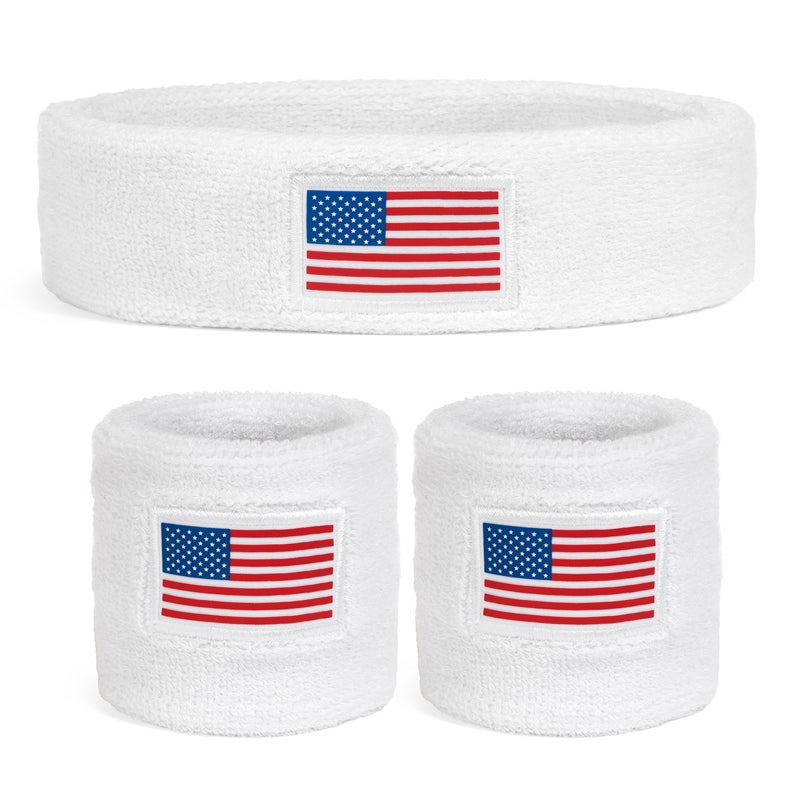 Suddora USA Headband & Wristbands Set (Includes 2 Wrist & 1 Head Sweatband) - Image 1